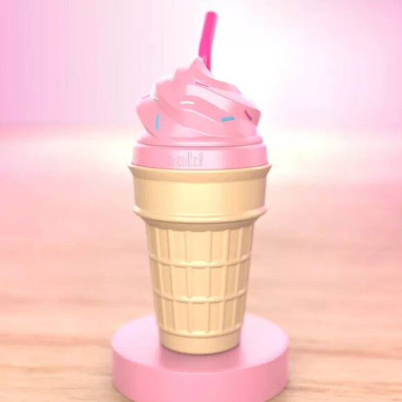16 fl oz Zak Designs Ice Cream Hydration Strawberry Tumbler BPA FREE - Picture 1 of 4